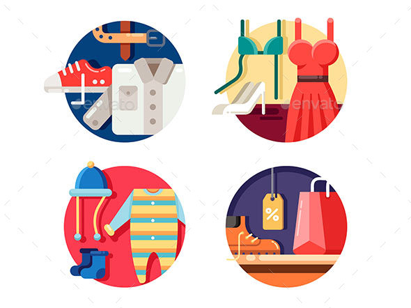 Man Woman and Childrens Clothing - Decorative Symbols Decorative