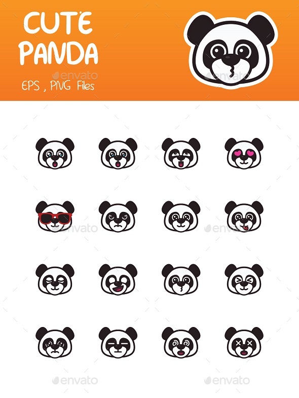 Panda Emoticon - Animals Characters