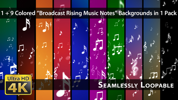 Broadcast Rising Music Notes - Pack 01