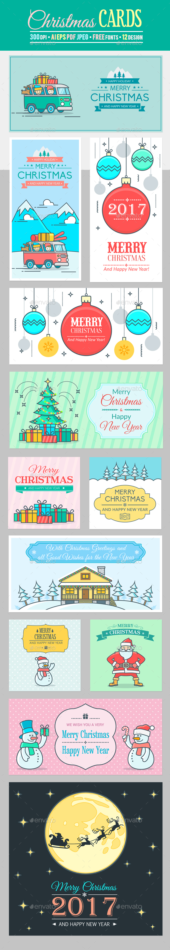 Christmas and New Year Greeting Cards and Banners - Christmas Seasons/Holidays