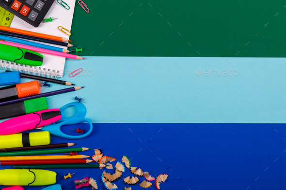 colorful office supplies