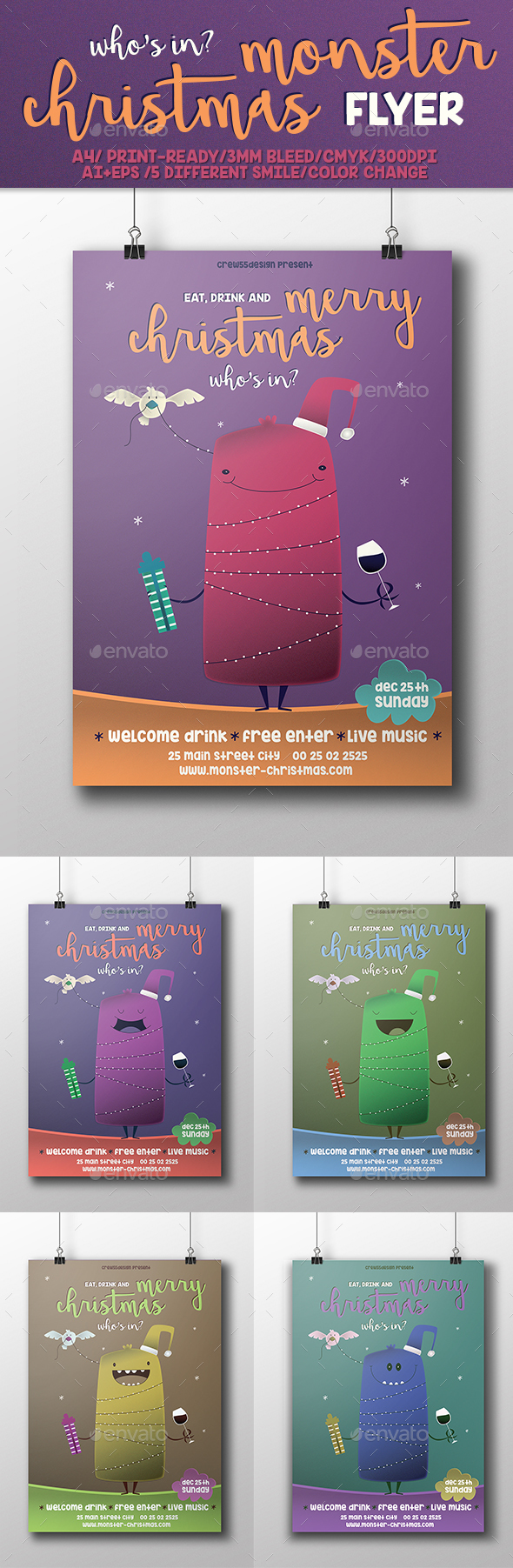 Christmas Monster Flyer - Events Flyers