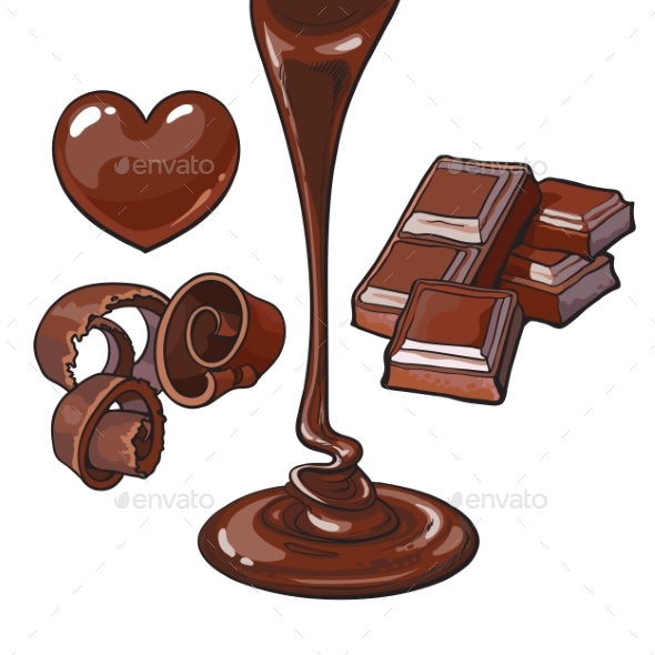 Set of Chocolate - Food Objects