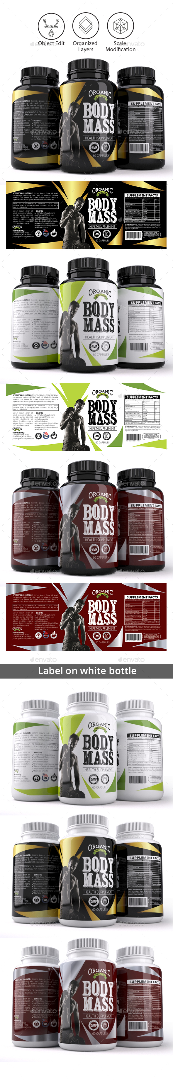Supplement Label Template Vol-16 - Packaging Print Templates