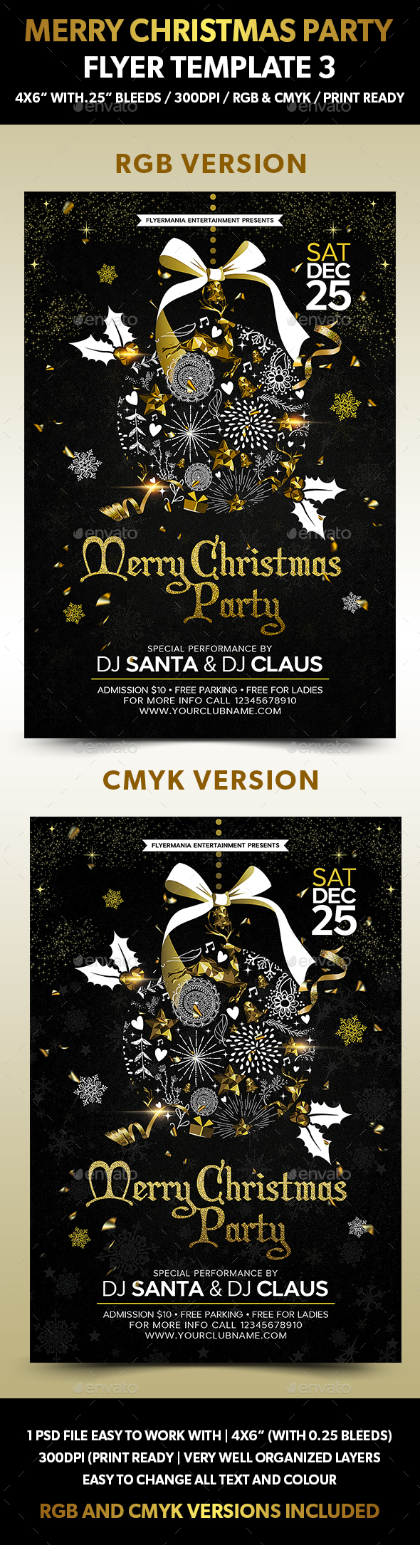 Merry Christmas Party Flyer Template 3 - Flyers Print Templates