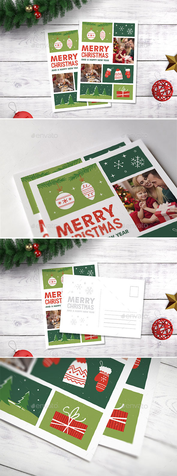Illustrated Christmas Photocard - Holiday Greeting Cards
