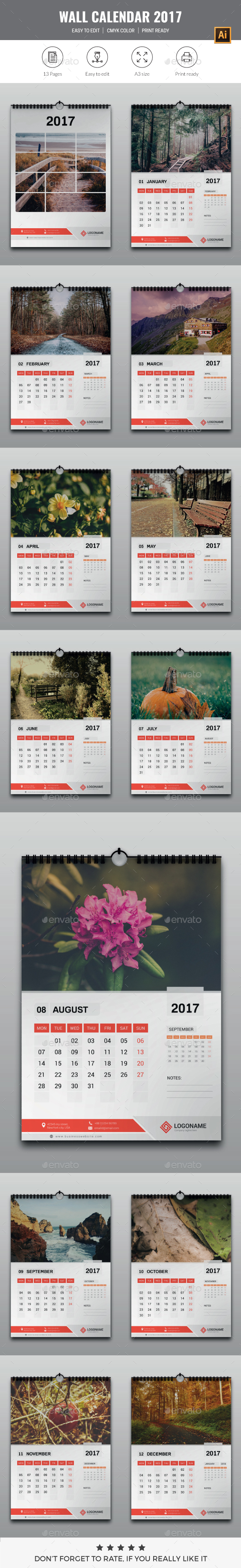 Wall Calendar 2017 - Calendars Stationery