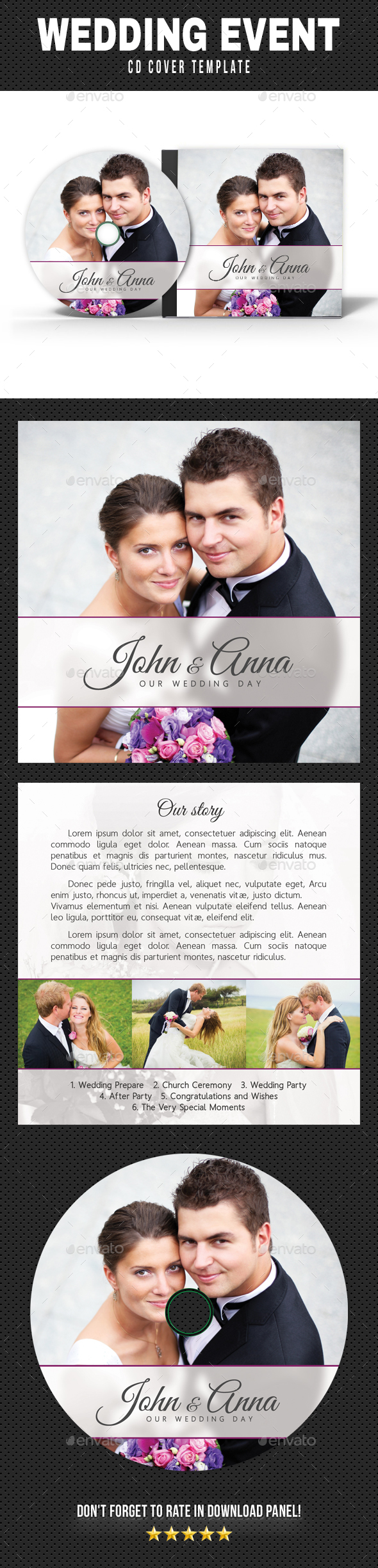 Wedding Event CD Cover v16 - CD & DVD Artwork Print Templates