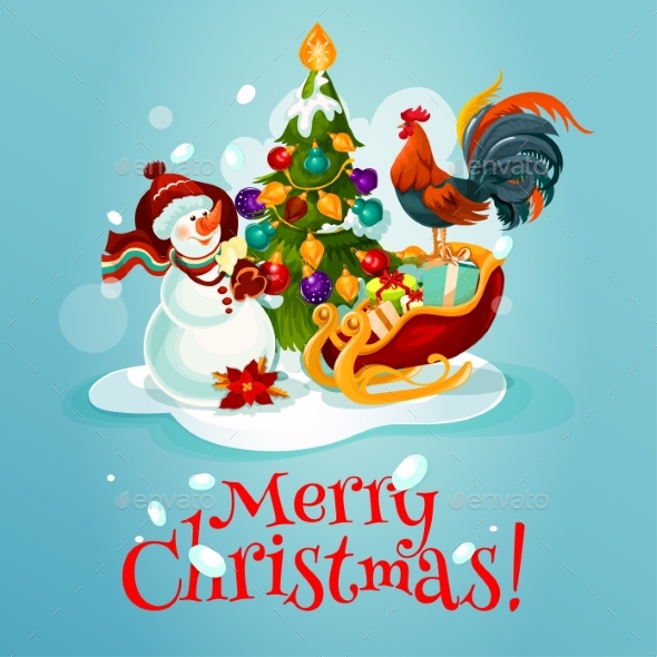 Christmas Tree, Snowman, Gift Greeting Card Design - Christmas Seasons/Holidays