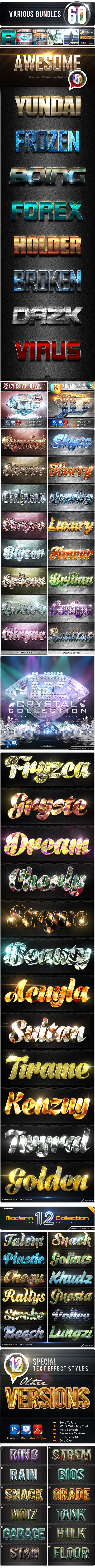 60 Various Bundles Awesome Vol.5 - Text Effects Styles
