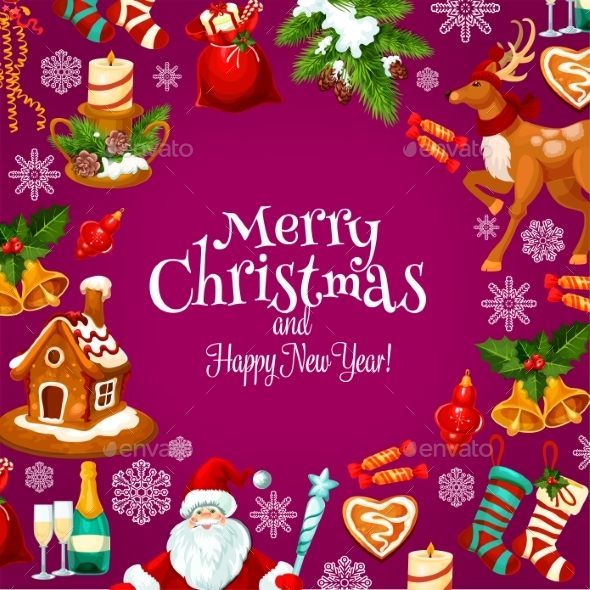 Christmas And New Year Greeting Card Design - Christmas Seasons/Holidays