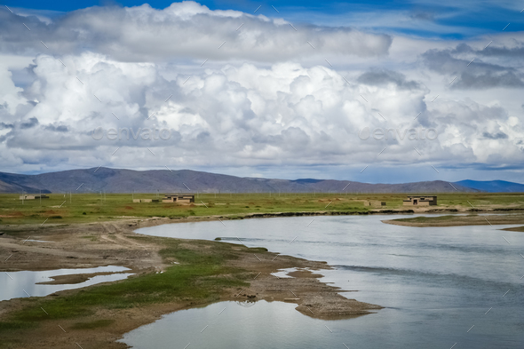 Beautiful landscape of Western Tibet - Stock Photo - Images