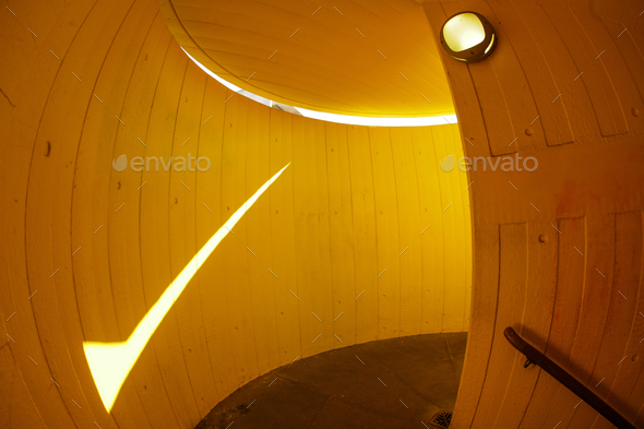 Narrow yellow passage - Stock Photo - Images