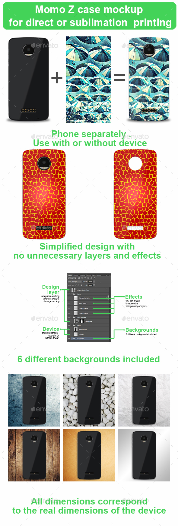 Momo Z Case Mockup for Direct Printing - Miscellaneous Print