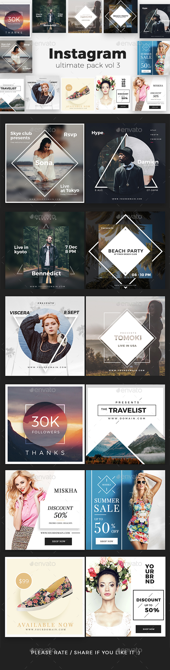 Instagram Pack Vol 3 - Social Media Web Elements