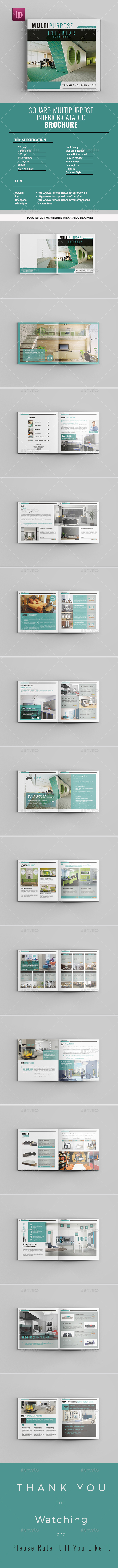 Square Multipurpose Interior Catalog Brochure - Catalogs Brochures