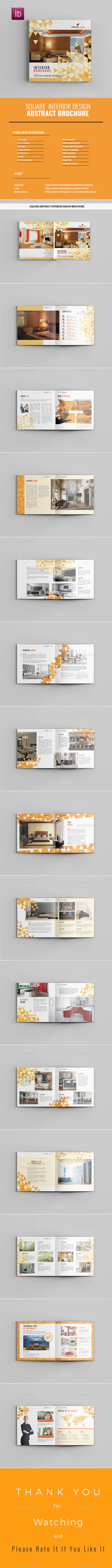 Square Abstract Interior Design Brochure - Catalogs Brochures