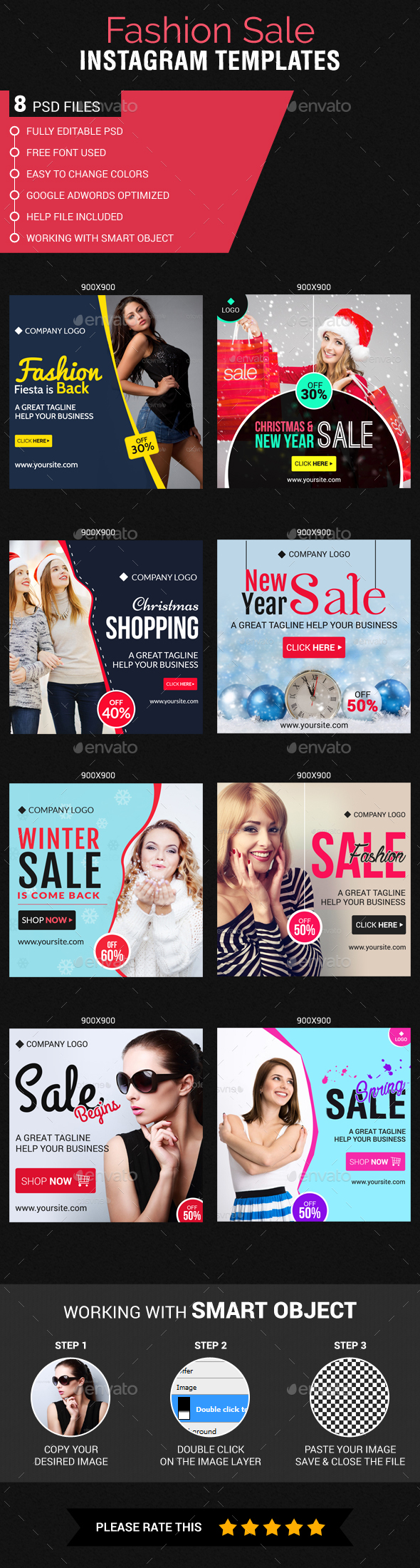 Fashion Sale Instagram Templates - Banners & Ads Web Elements