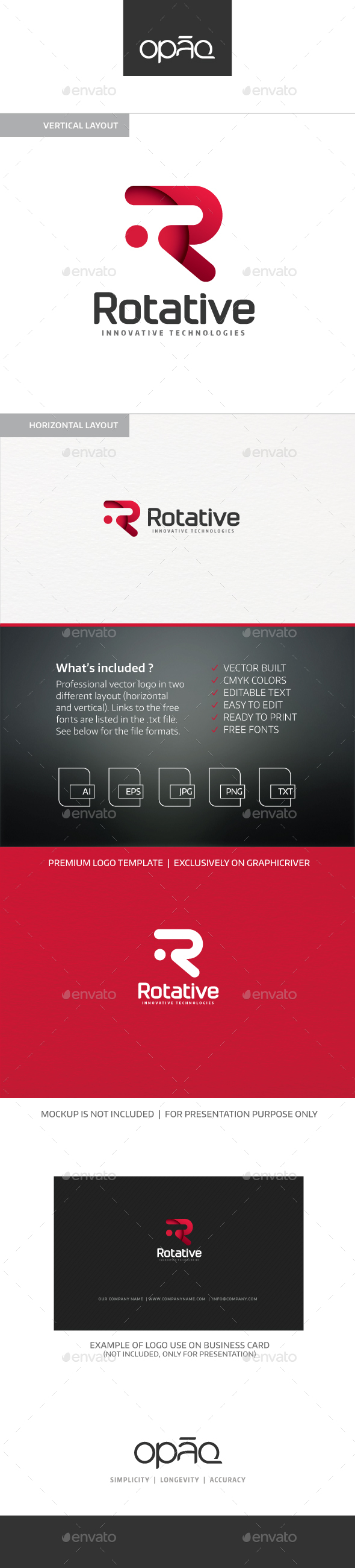 Rotative R Letter Logo - Letters Logo Templates