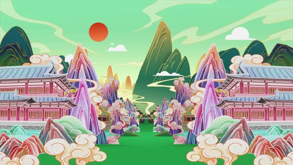 Chinese Traditional Cartoon Stage Motion Graphic
