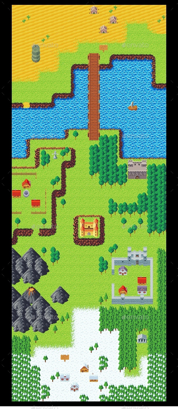 Pixel RPG Overworld Set - Tilesets Game Assets