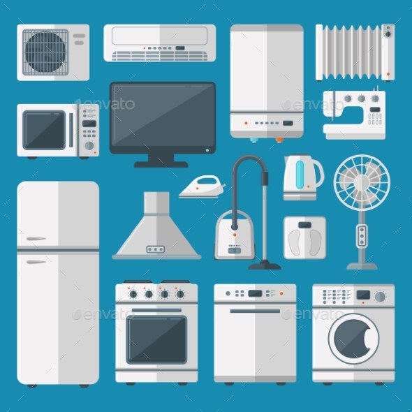 Kitchen Appliances Vector Set - Man-made Objects Objects