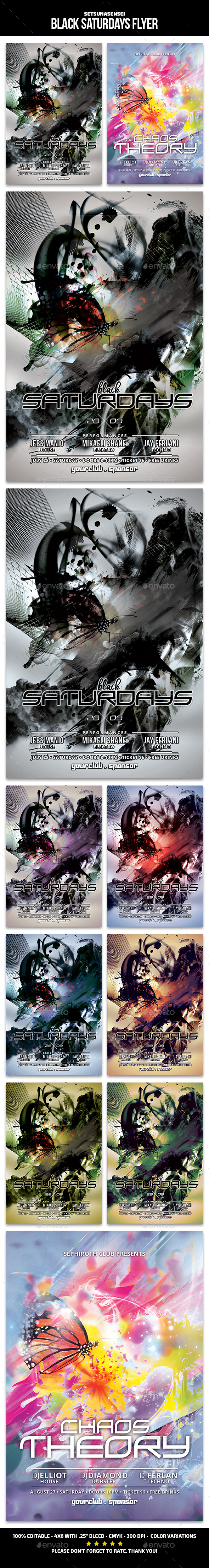 Black Saturdays Flyer - Clubs & Parties Events