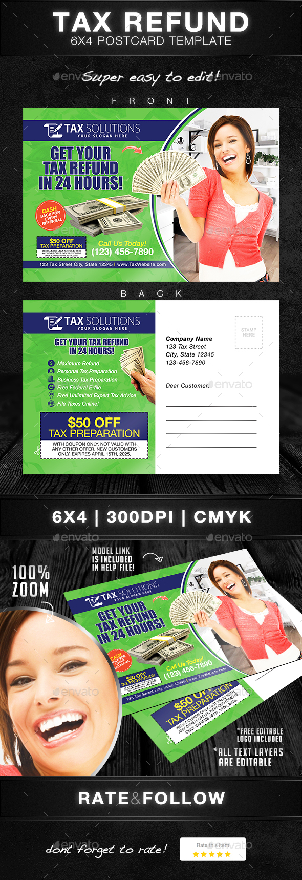 Tax Return Postcard Template - Print Templates