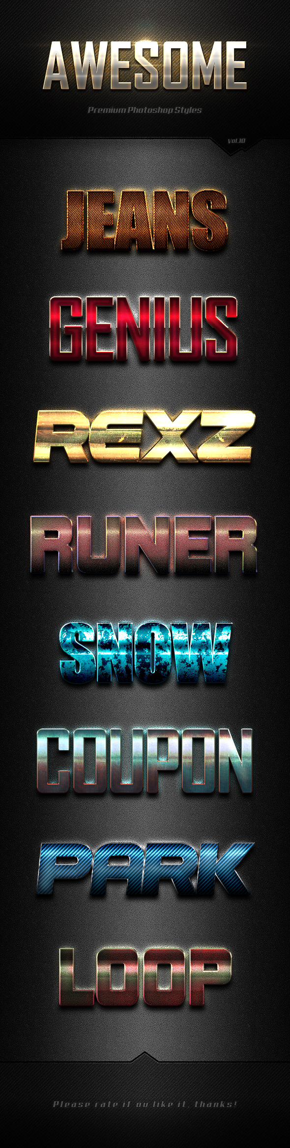 Photoshop Text Effects Vol.10 - Text Effects Styles
