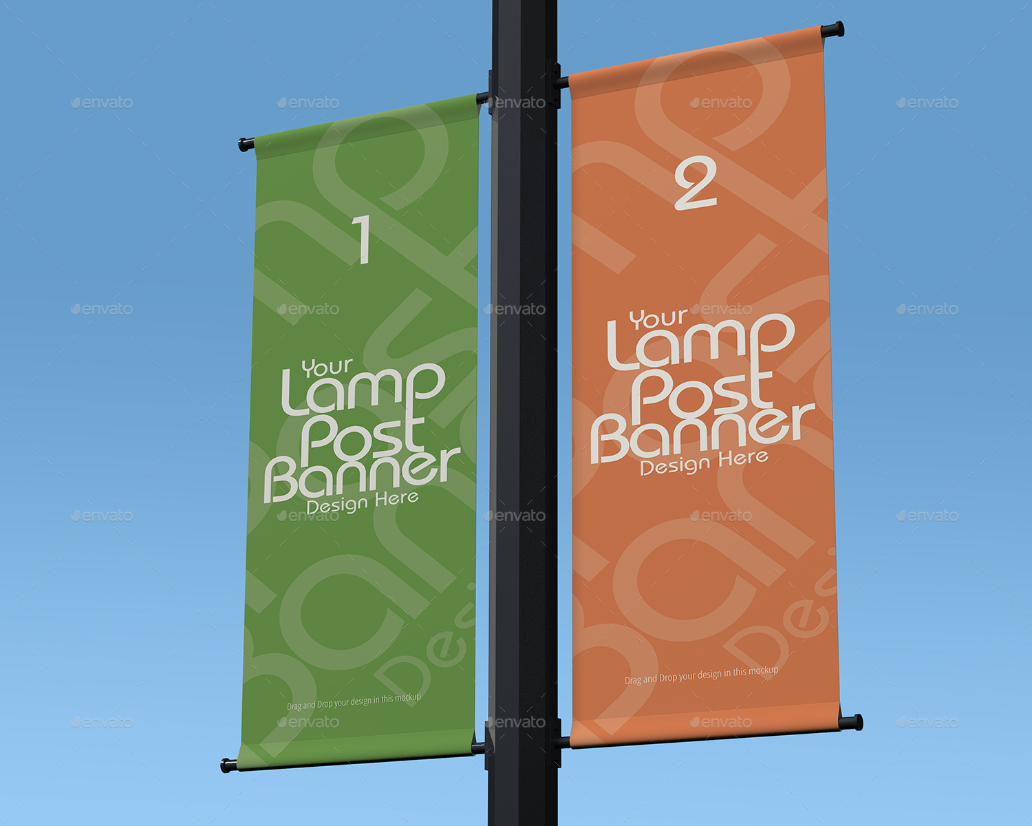 Lamp Post Banner Mockup by masterpixdesign | GraphicRiver