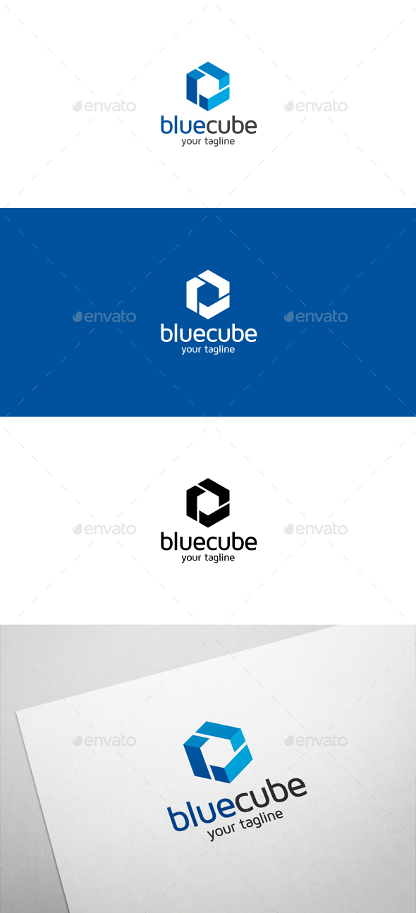 Blue Cube Logo - Abstract Logo Templates