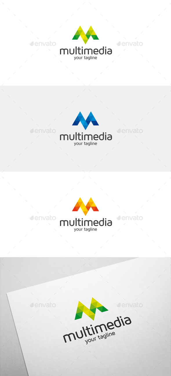 Multimedia M Letter Logo - Letters Logo Templates