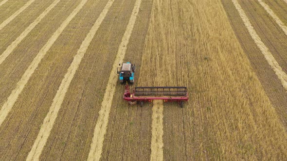 Aerial View of Combine Harvester alt