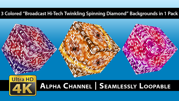 Broadcast Hi-Tech Twinkling Spinning Diamond - Pack 01