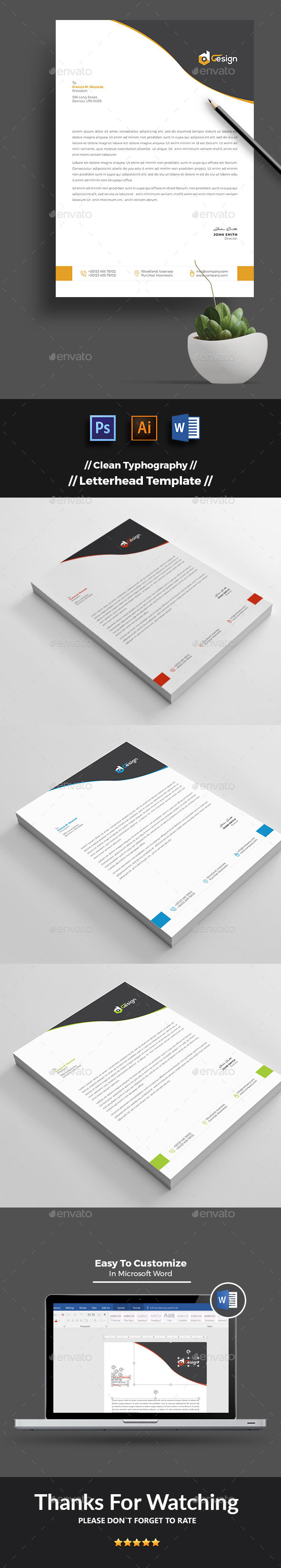 Letterhead - Stationery Print Templates