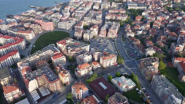 View From a Height of the City of Pomorie Which is Located on the Peninsula of Bulgaria and is alt
