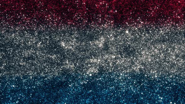 Luxembourg Flag With Abstract Particles