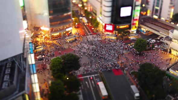 The chaotic Shibuya Crossing In Tokyo Japan alt