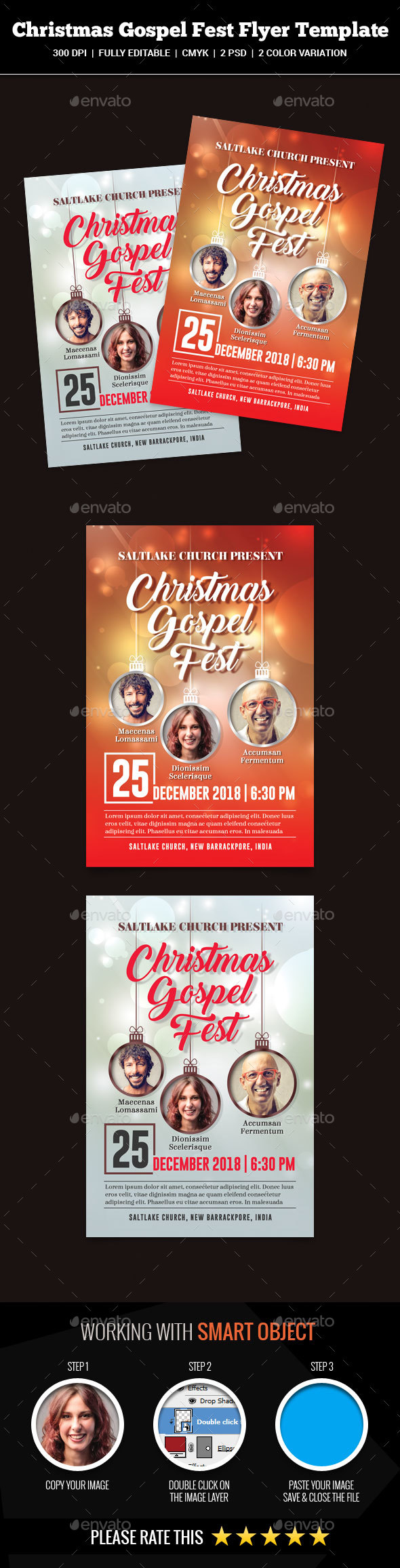 Christmas Gospel Fest Flyer - Church Flyers