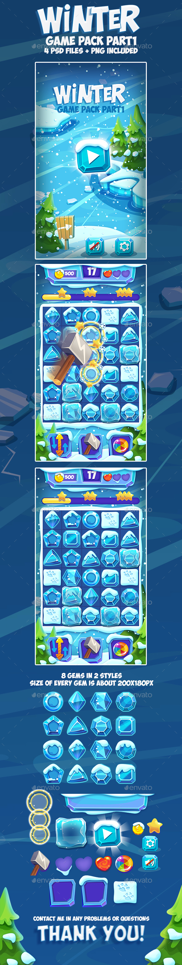 Christmas Winter Frozen Game Pack 1 - Game Kits Game Assets