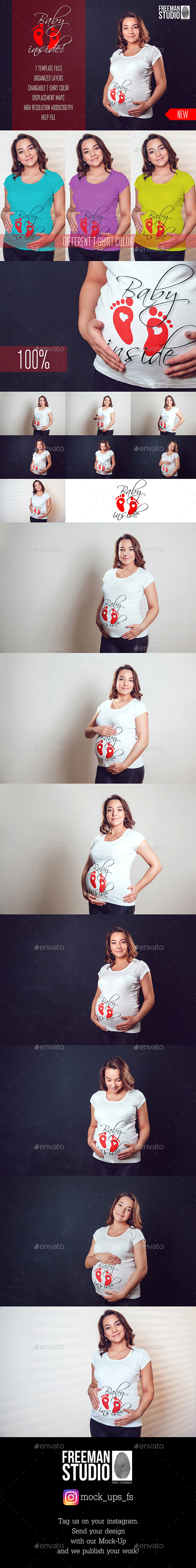 Pregnant Woman T-Shirt Mock-Up