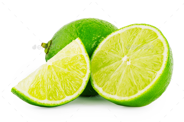 The whole and pieces of lime