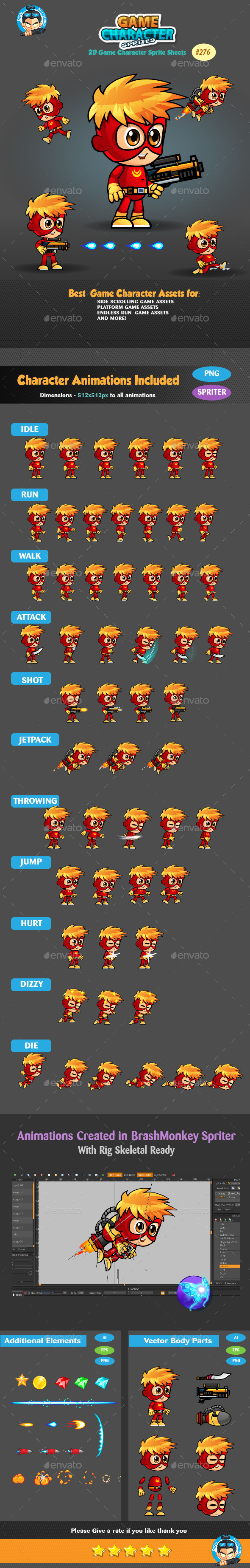 Superboy 2d Game Character Sprites 276 Game Character - vrogue.co