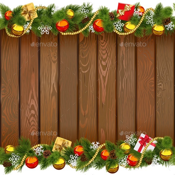 Vector Seamless Christmas Wooden Board - Seasons/Holidays Conceptual