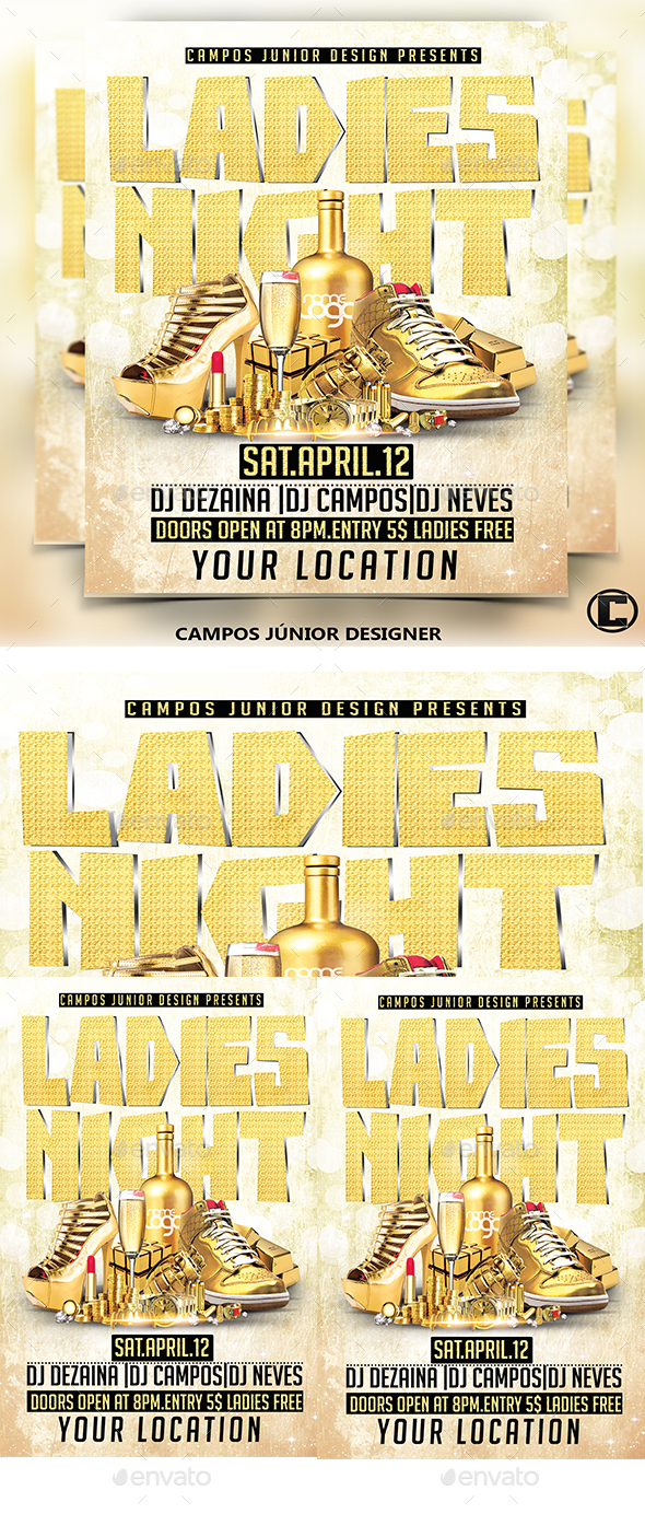 Ladies Night - Flyer Template - Clubs & Parties Events