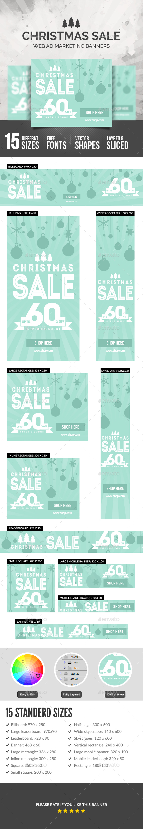 Christmas Sale Banners - Banners & Ads Web Elements