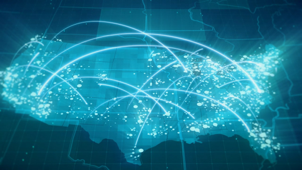 Globalization USA Map Animation 4K