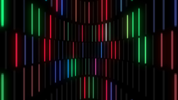 Colorful Neon Lamps Wall VJ Loop