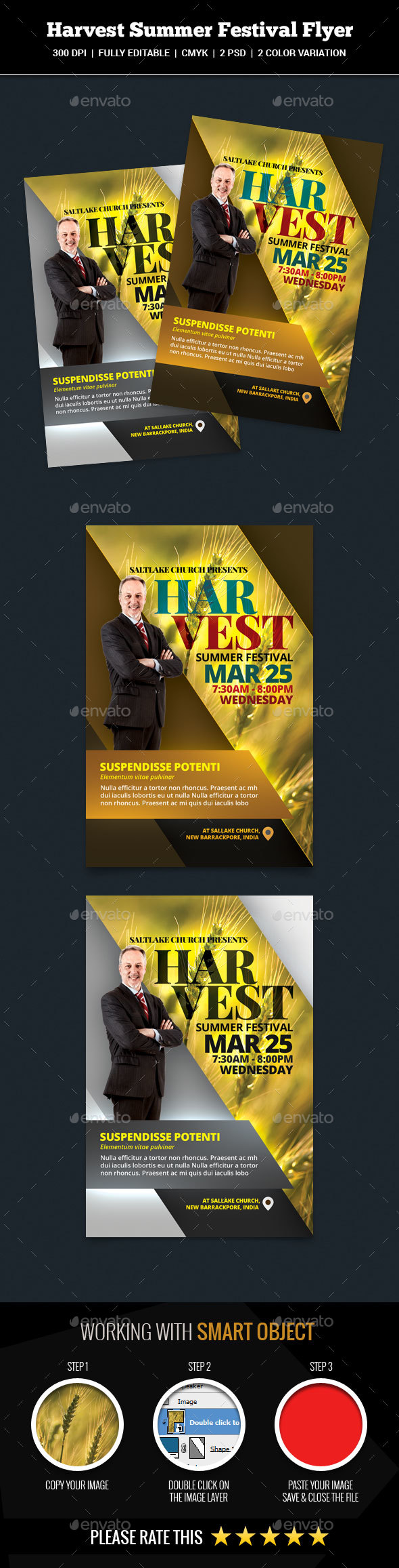 Harvest Summer Festival Flyer - Church Flyers