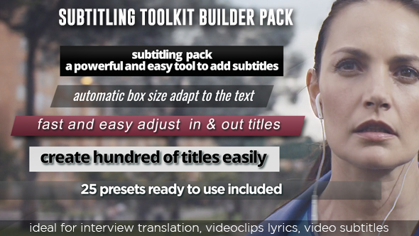Subtitling Toolkit Builder - VideoHive 18857069